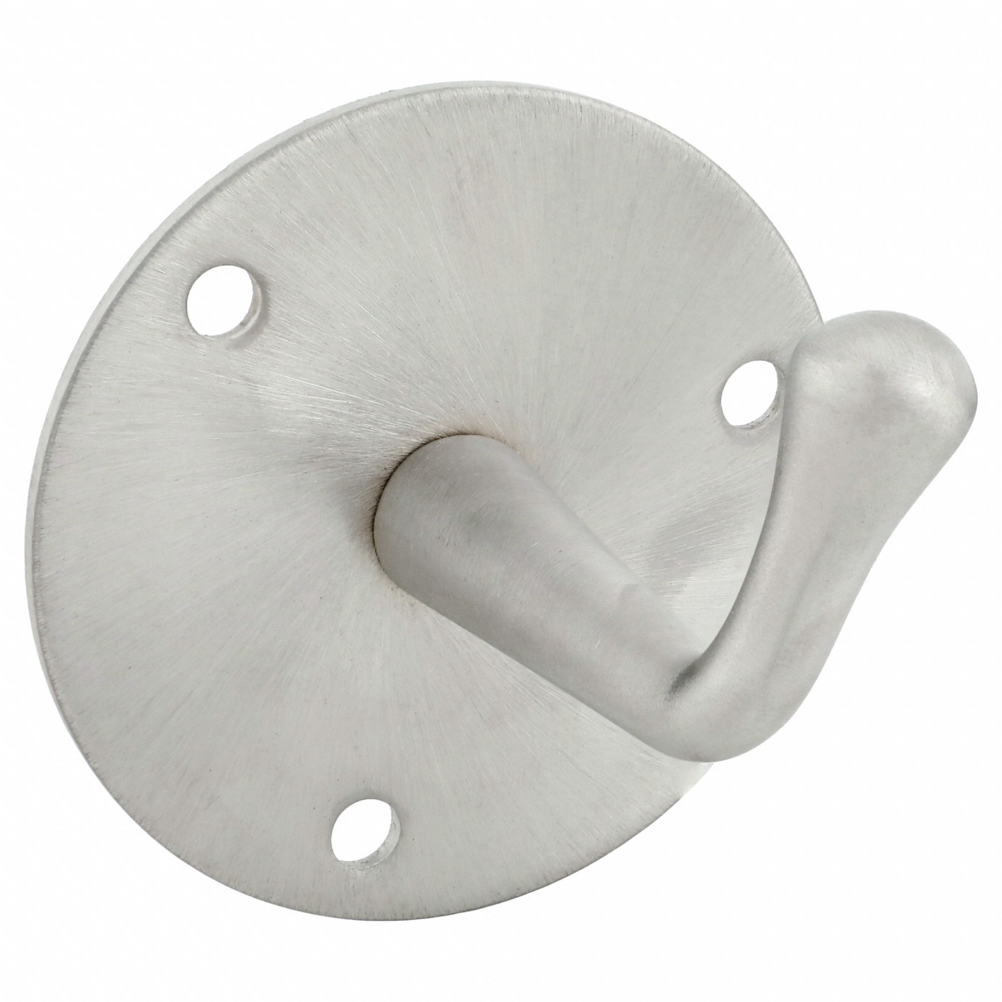 Bathroom Hook: 3 in x 3 in x 2 7/8 in, Stainless Steel, Satin, Mounting Screws