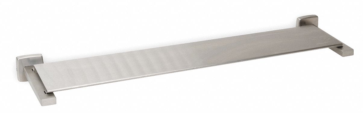 Utility Shelf: 1ECN5, Concealed, 2 in x 24 in x 6 2/5 in, Stainless Steel, Satin