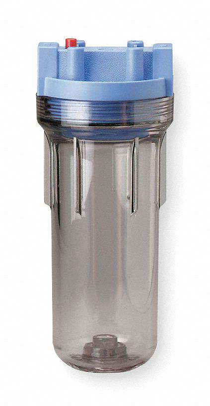 FILTER HOUSING: ¾ IN, NPT THREAD, 10 GPM FLOW RATE, 125 PSI MAX PRESSURE, 12 ⅝ IN H