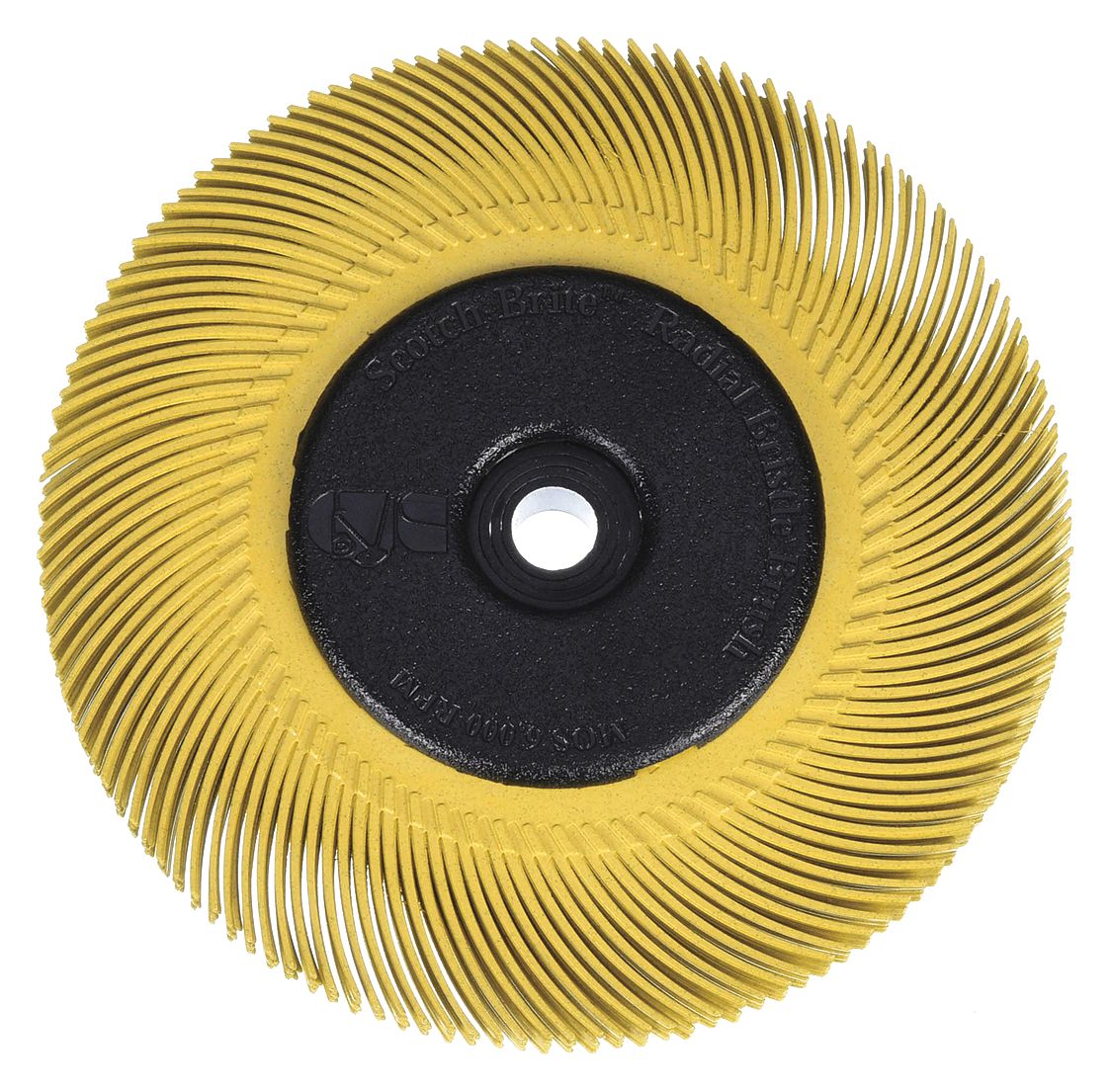 Radial Bristle Brush: Type C, 6 in Dia x 7/16 in Wd, 1 in Arbor, Ceramic, 80 Grit