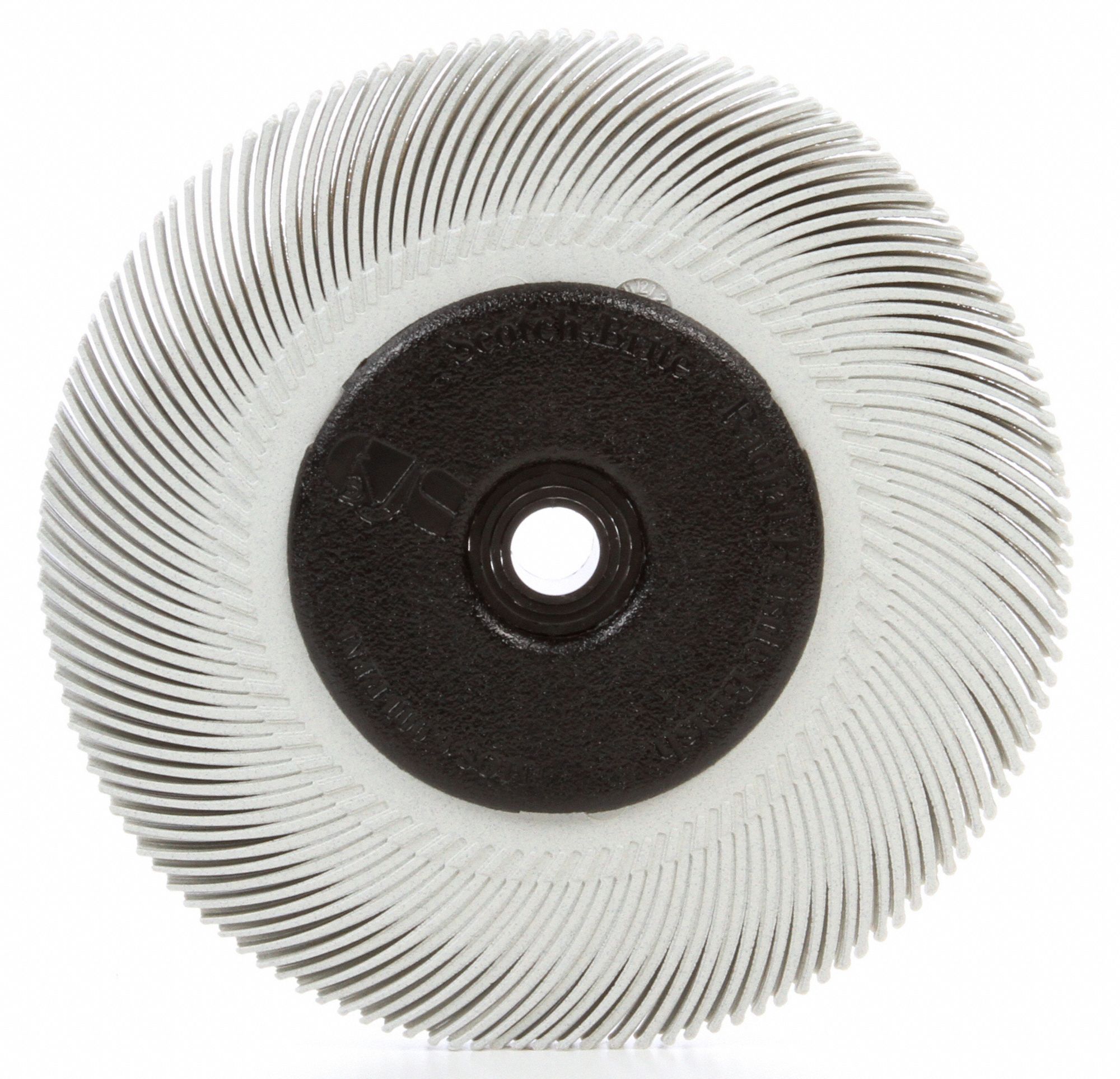 SCOTCHBRITE 6 in, Radial Bristle Brush, Arbor Hole, Ceramic, 120 Abrasive Grit 1ED44
