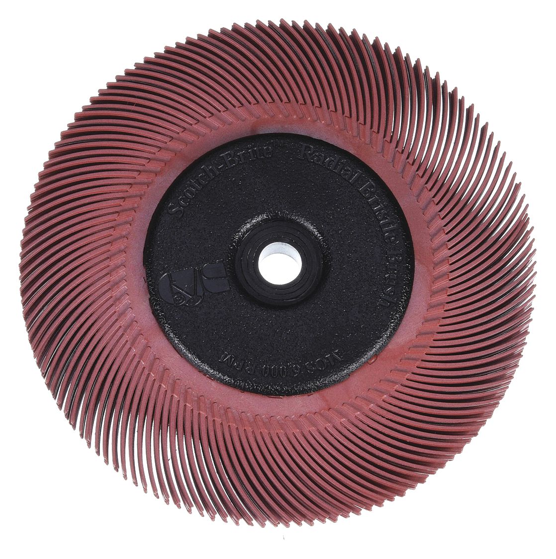 SCOTCHBRITE, 6 in Brush Dia., 220 Abrasive Grit, Radial Bristle Brush 1ED4561500187754