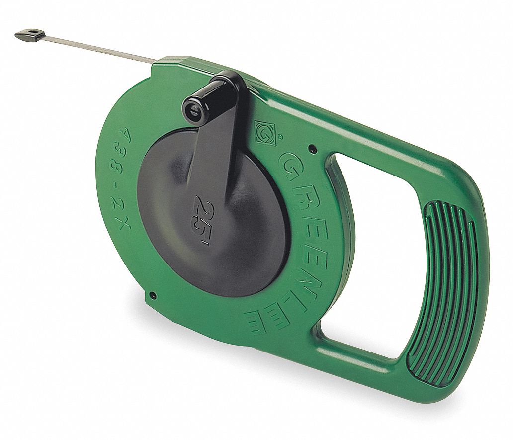 GREENLEE, 25 ft Lg, Crank Handle Tape Retraction, Fish Tape 1ED73438