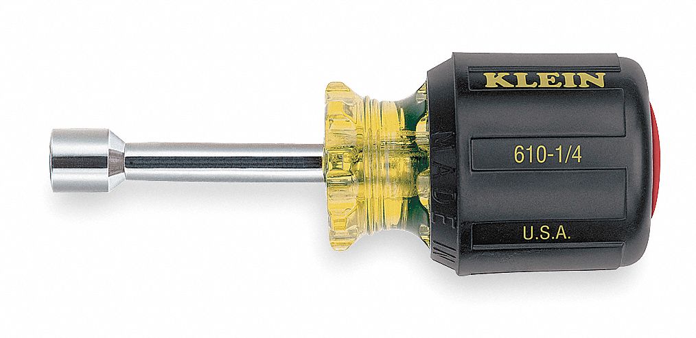 Hollow Round Shank Nut Driver: Straight, SAE, Without Magnetized Tip, Std, Straight