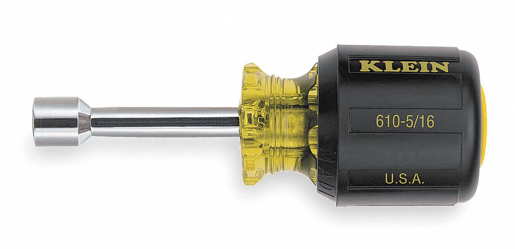 Hollow Round Shank Nut Driver: Straight, SAE, Without Magnetized Tip, Std, Straight