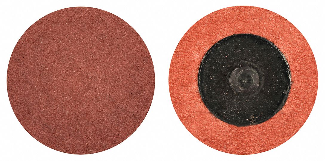 QUICK-CHANGE SANDING DISC, TR, 1½ IN, ALUMINUM OXIDE, P60 GRIT, Y WEIGHT POLYESTER, R766, 100 PK