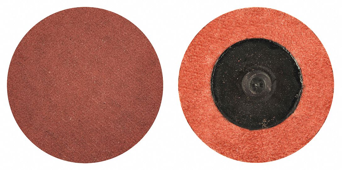 QUICK-CHANGE SANDING DISC, TR, 2 IN, ALUMINUM OXIDE, P24 GRIT, Y WEIGHT POLYESTER, R766, 100 PK