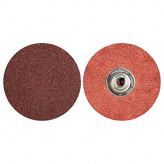 MERIT Quick-Change Sanding Disc: TS, 2 in Dia, Aluminum Oxide, P24 Grit, Y  Wt Polyester, 100 PK