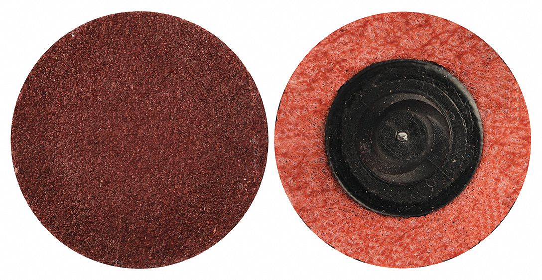 Quick-Change Sanding Disc: TR, 1", Aluminum Oxide, P80 Grit, Y Wt Polyester, R766, 100 PK