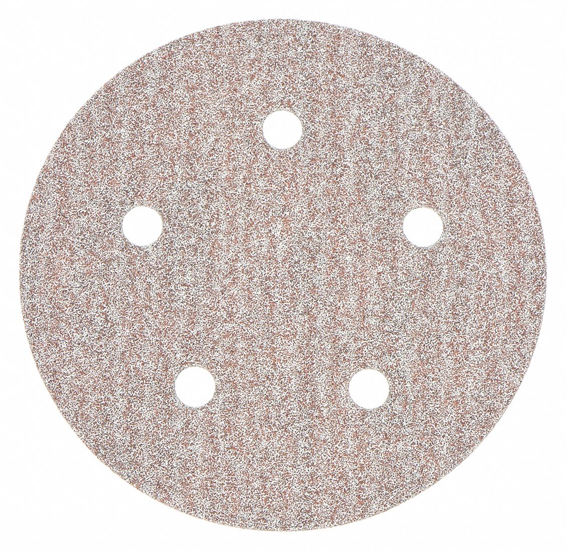 HOOK-AND-LOOP SANDING DISC, 5 IN DIAMETER, 5 HOLE, ALUMINUM OXIDE, P80 GRIT, B WEIGHT PAPER, A275OP