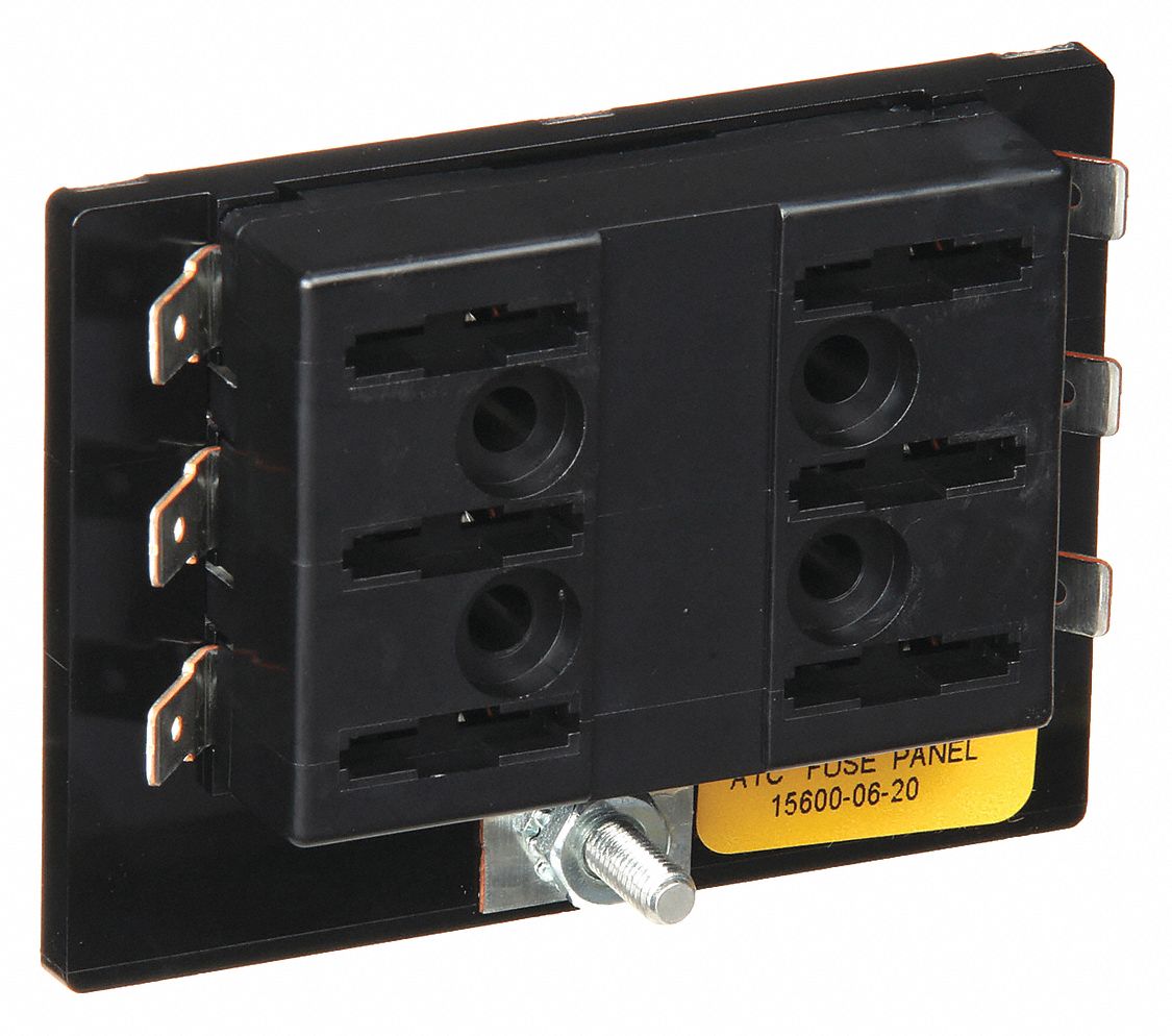 FUSE BLOCK, 6 POLES, 0 TO 30 A, 32V DC, QUICK CONNECT, BOLT-DOWN MOUNTING