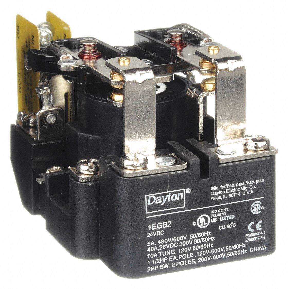DAYTON, Surface Mounted, 24V DC, Open Power Relay 1EGB21EGB2 Grainger