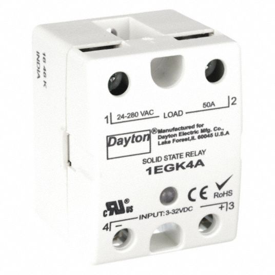 DAYTON, Surface Mounted, 50 A Max Output Current, Solid State Relay