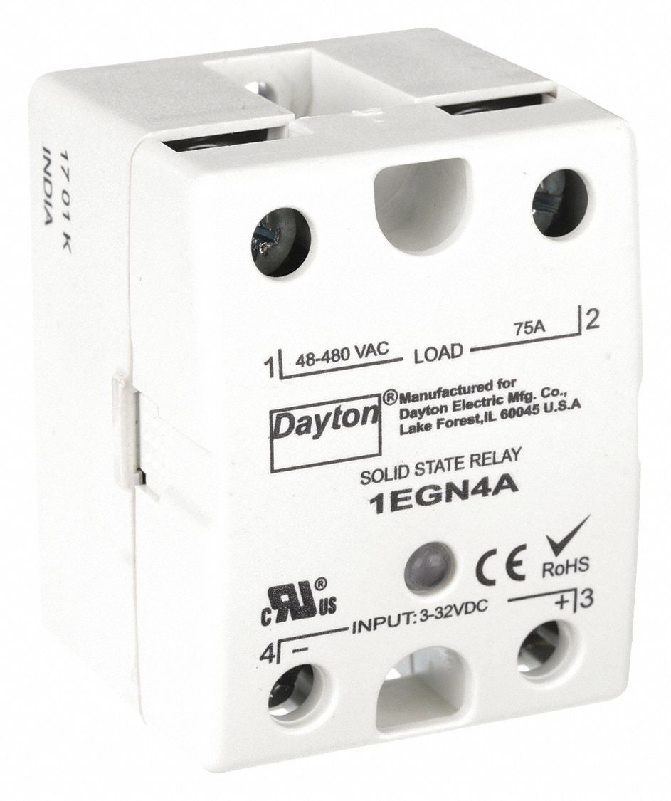 DAYTON, Surface Mounted, 75 A Max Output Current, Solid State Relay