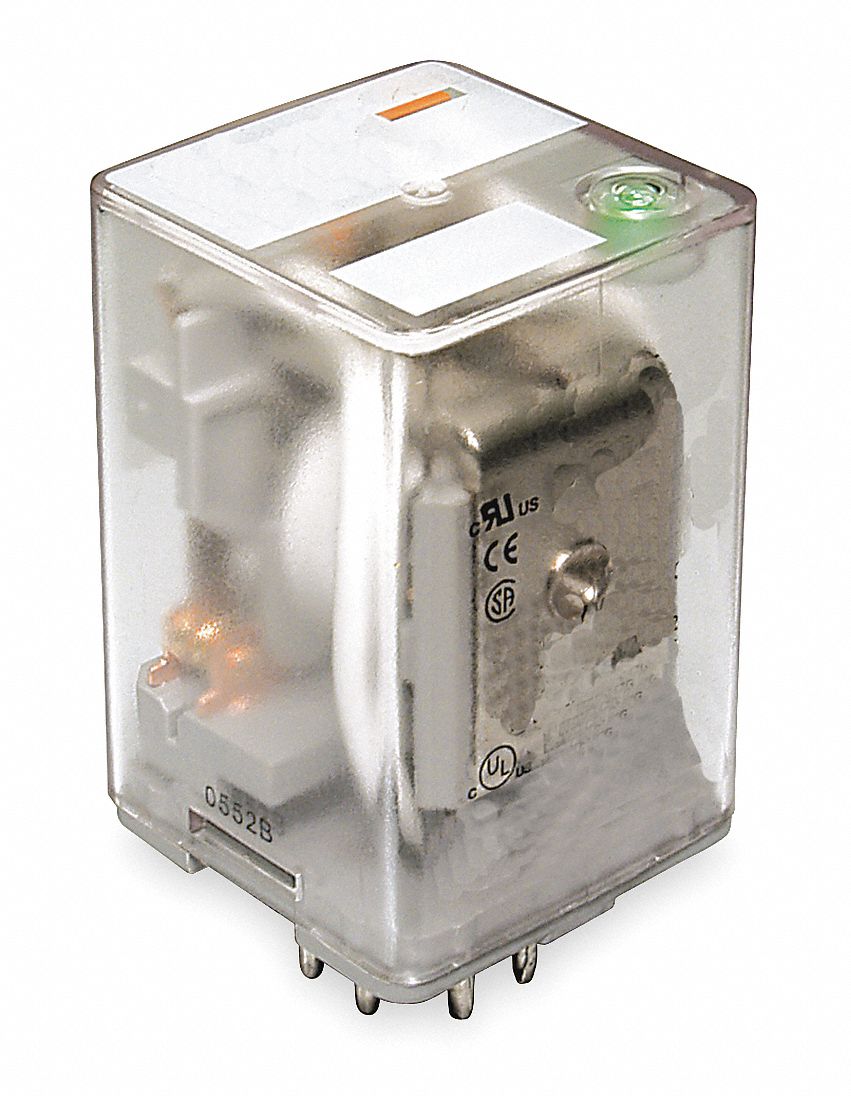 DAYTON General Purpose Relay, 12V DC Coil Volts, 10A 277V AC Contact