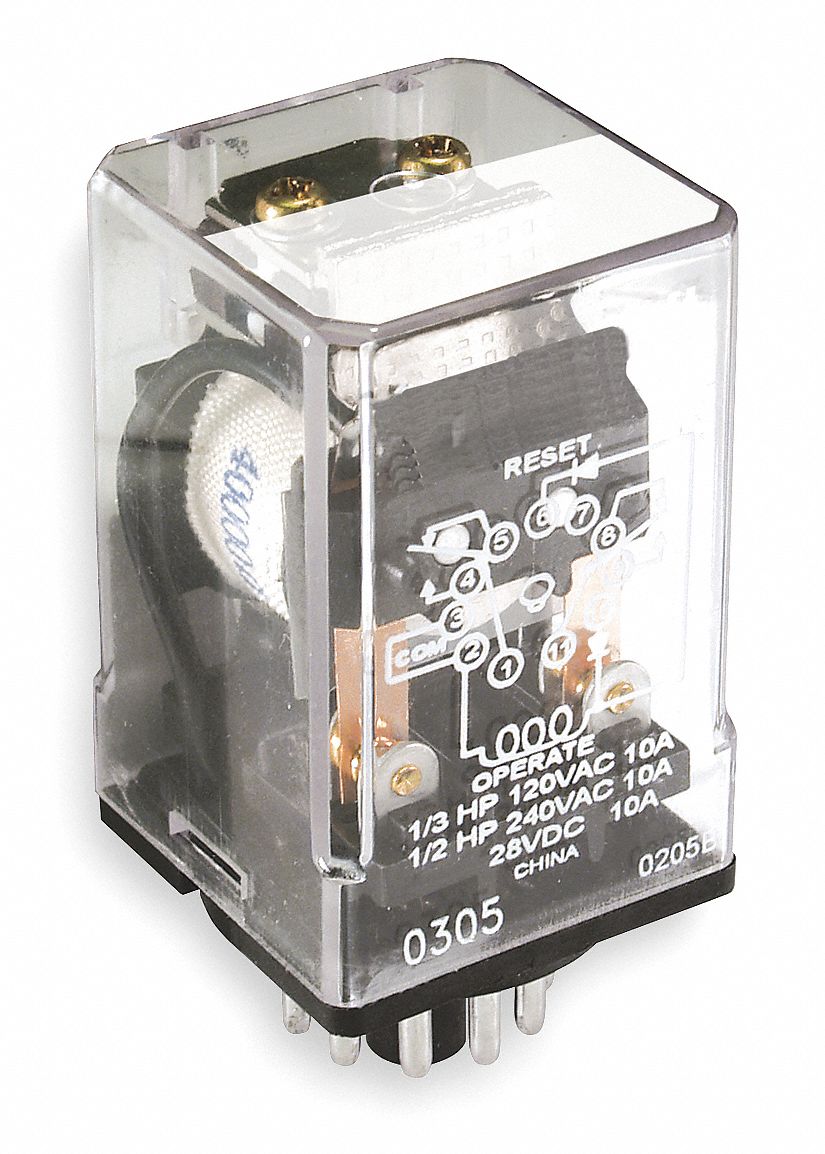 120V AC Coil Volts, 10A 277V AC Contact Rating Relay, 10A 28V DC Contact Rating Relay