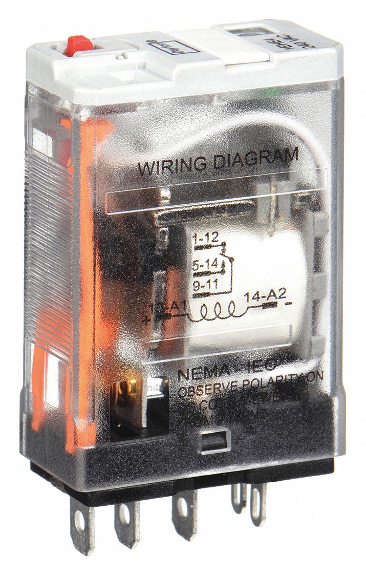 GENERAL PURPOSE RELAY, SOCKET MOUNTED, 15 A CURRENT RATING, 240V AC, 5 PINS/TERMINALS, SPDT
