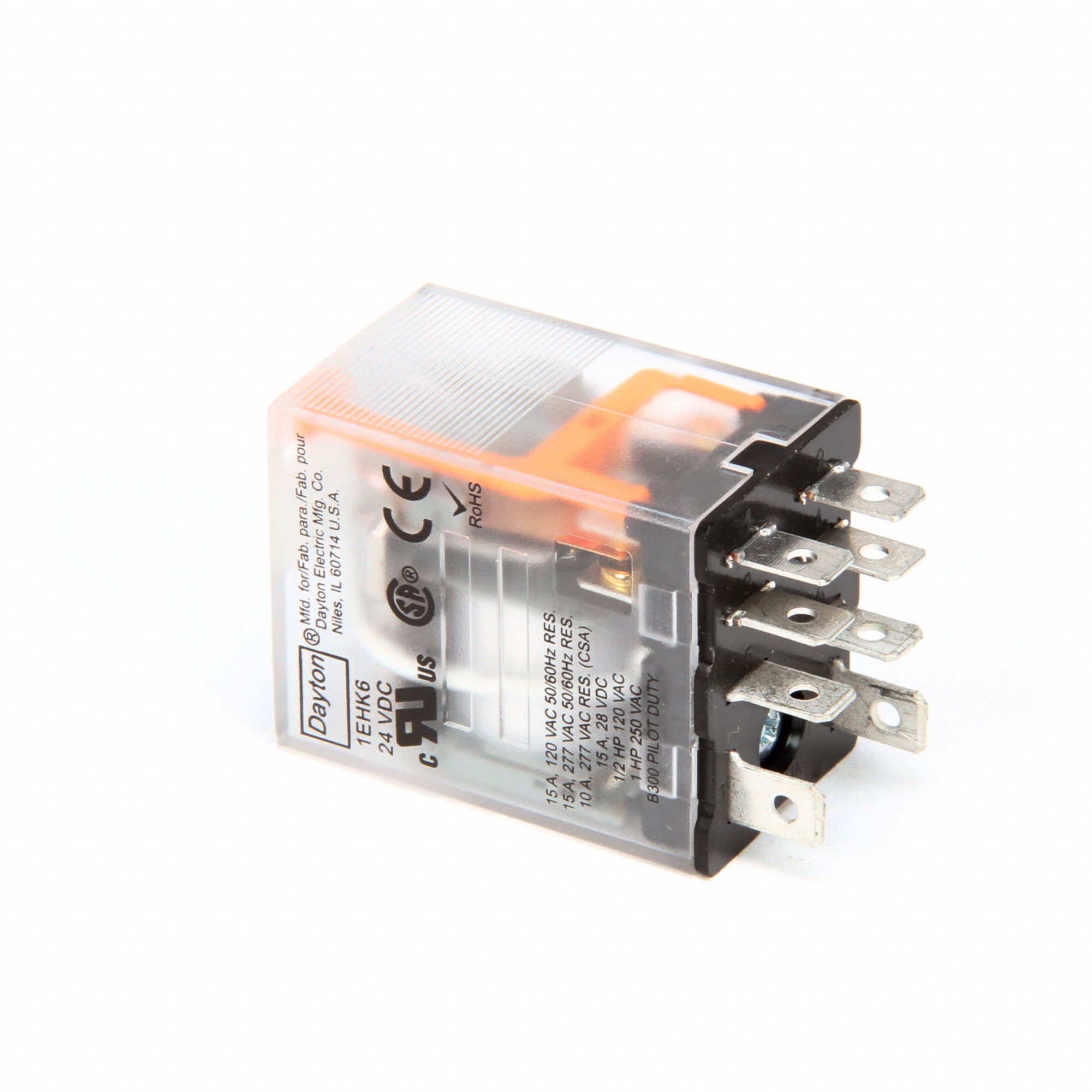 24V DC Coil Volts, 15A @ 277V AC Contact Rating - Relay, 15A @ 28V