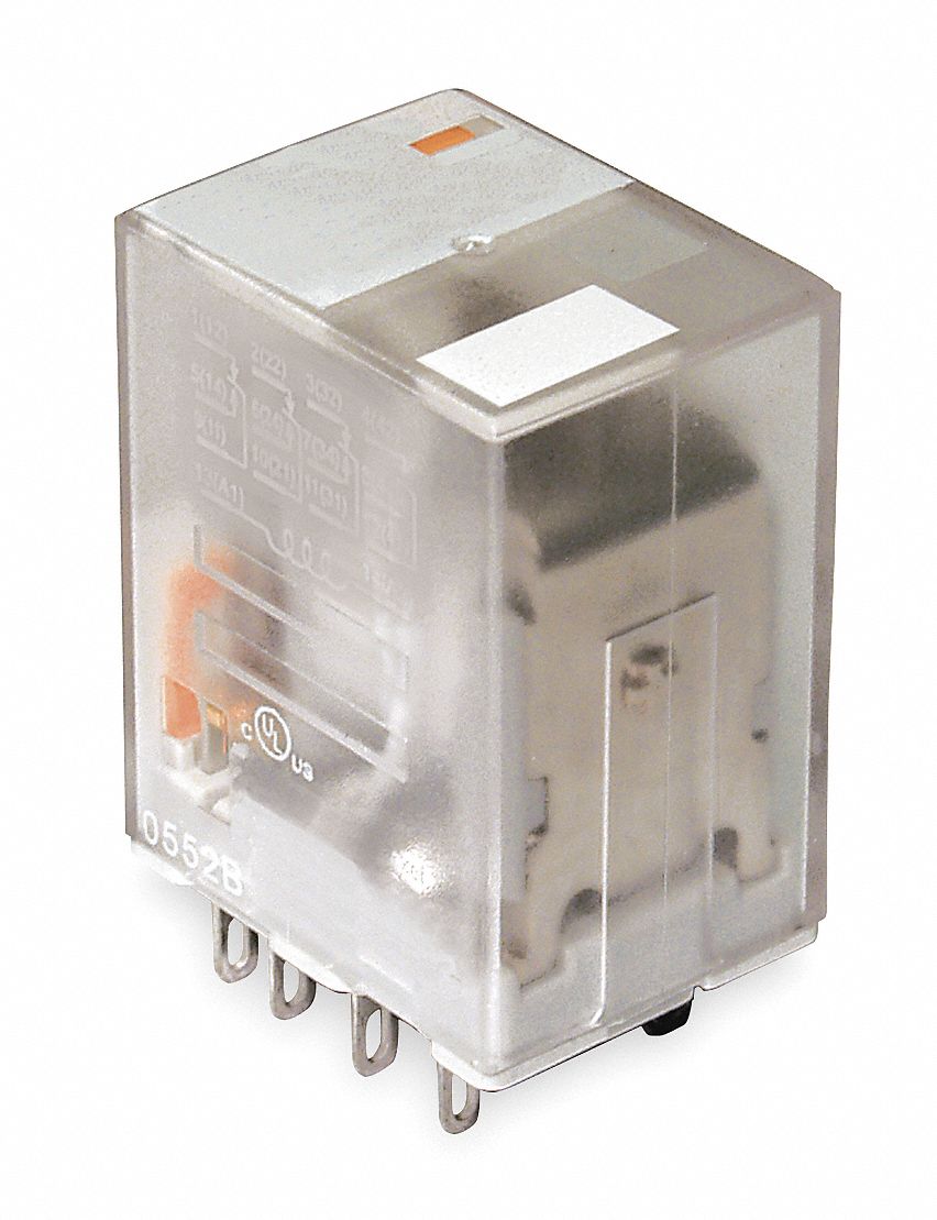 DAYTON General Purpose Relay, 12V DC Coil Volts, 6A 277V AC Contact