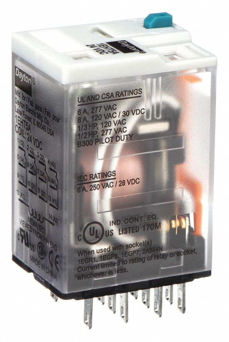 24V DC Coil Volts, 6A 277V AC Contact Rating Relay, 8A 28V DC Contact Rating Relay