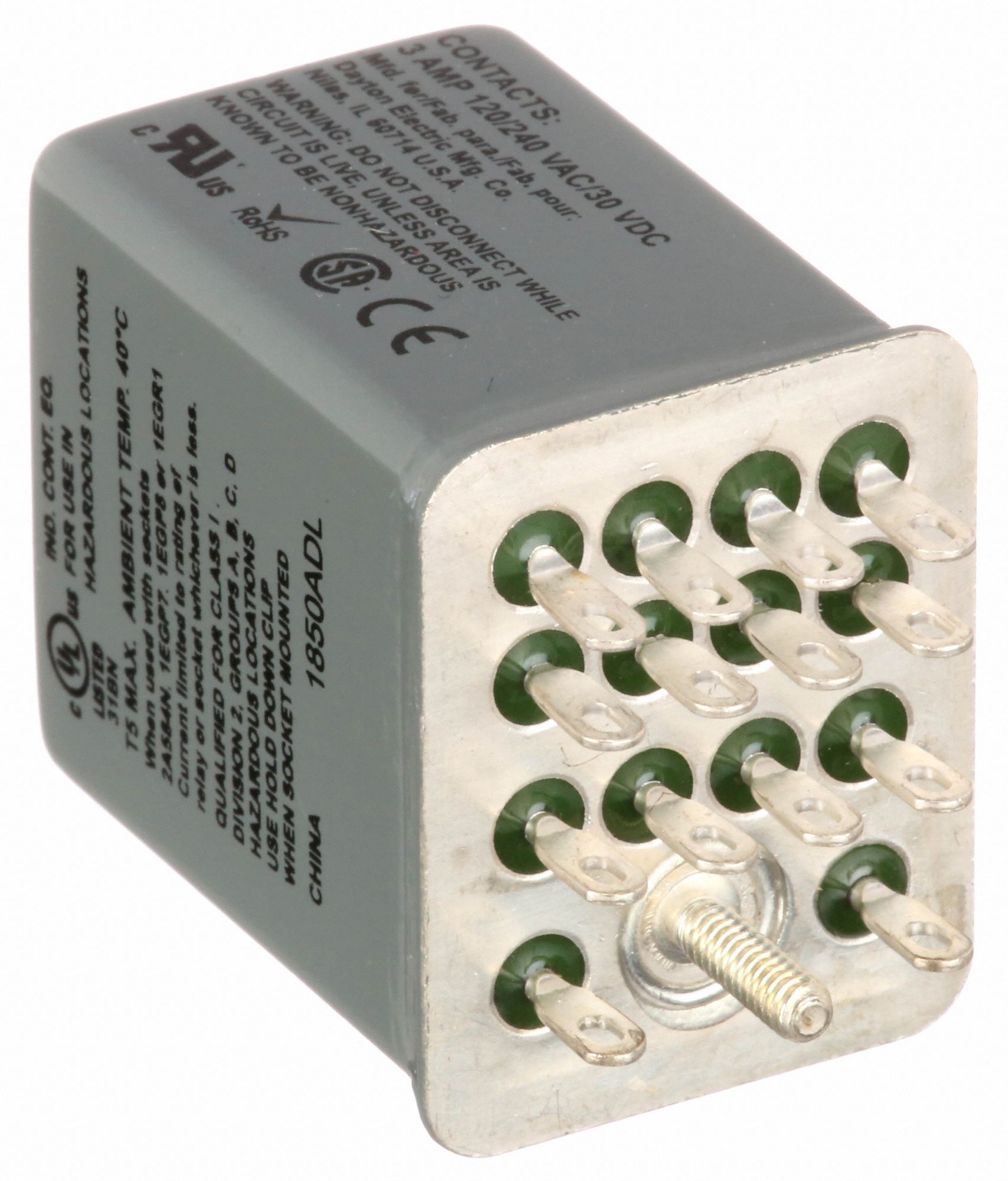 DAYTON Hermetically Sealed Relay, 120V AC Coil Volts, 3A 240V AC