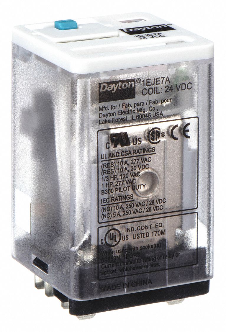 GENERAL PURPOSE RELAY, SOCKET MOUNTED, 10 A CURRENT RATING, 24V DC, 11 PINS/TERMINALS, 3PDT