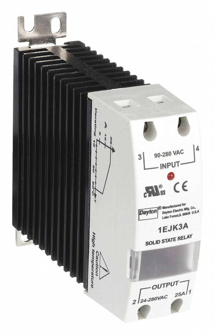 DAYTON, DIN-Rail & Surface Mounted, 25 A Max Output Current, Solid