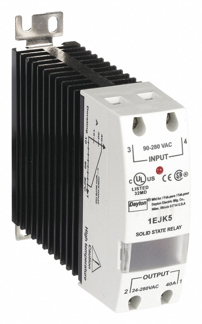 DAYTON, DINRail & Surface Mounted, 40 A Max Output Current, Solid
