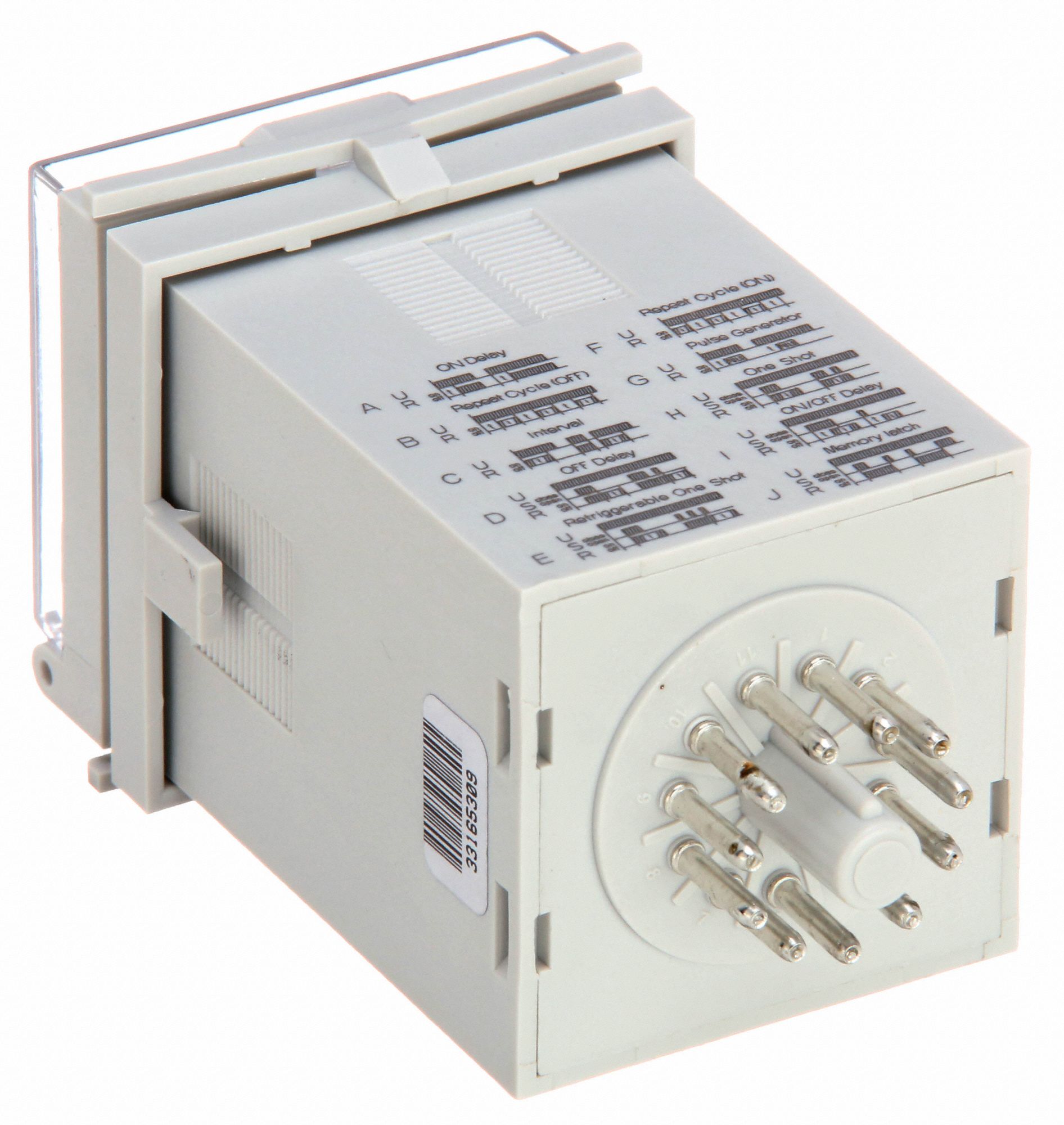 DAYTON MultiFunction Time Delay Relay 11 Pins Relay, Rotary Knob