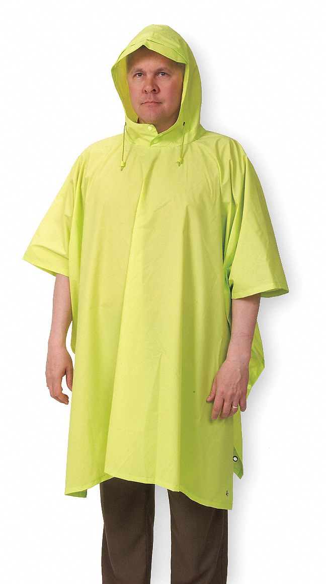 1EJY2 - Rain Poncho HiViz Ylw/Grn Univ