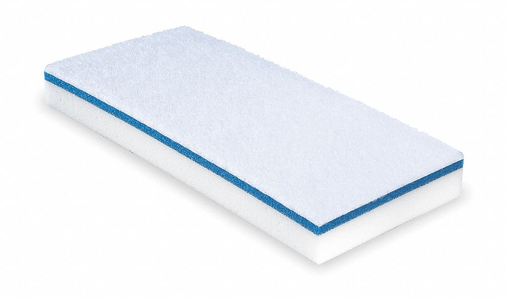 SCOURING PAD,10 IN L,BLUE/WHITE,PK5