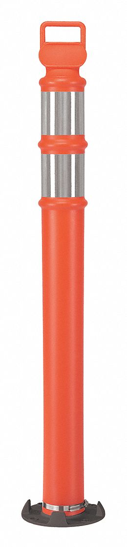 GRAINGER APPROVED 03-747RBCG Delineator Post with Base,45 In,Orange 
