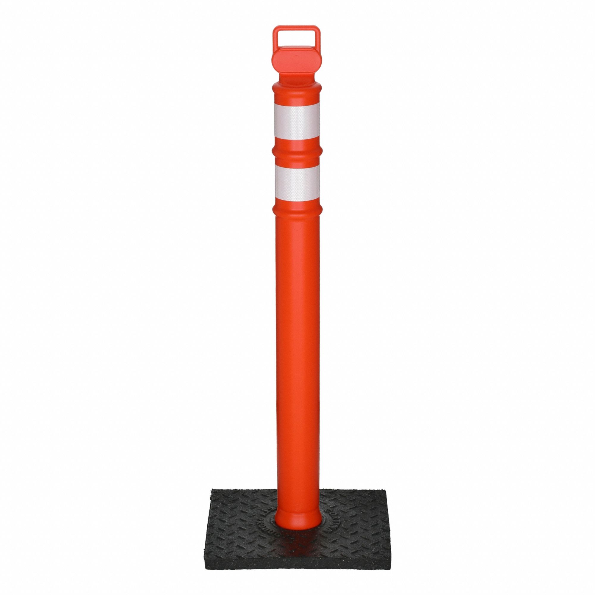 Delineator: MUTCD/NCHRP-350, Portable, 45 in Overall Ht, Grabber Top, High-Intensity Prismatic, 4 in
