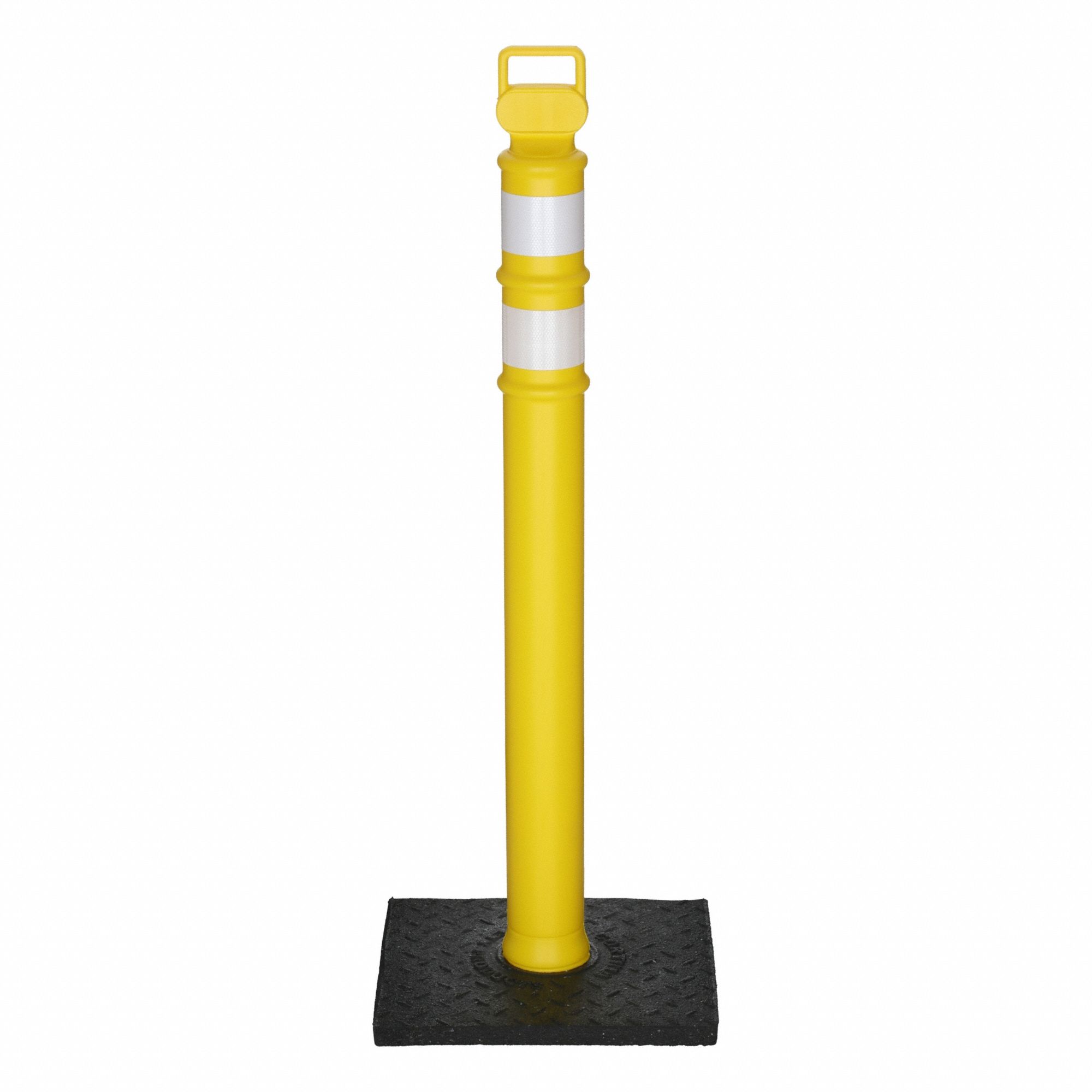 Delineator: NCHRP-350, Portable, 45 in Overall Ht, Grabber Top, High-Intensity Prismatic, Yellow