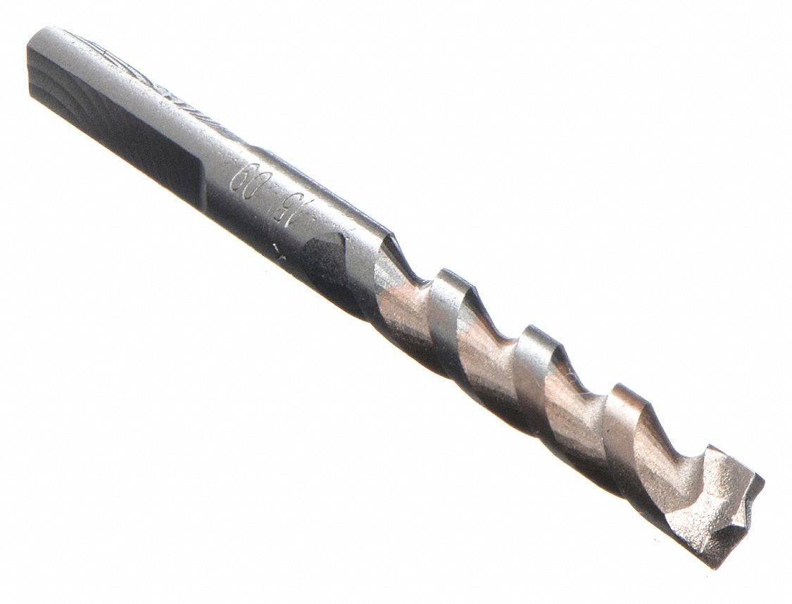 HAMMER DRILL, 3/16 IN DRILL BIT SIZE, 2 IN MAX DRILLING DEPTH, 3 IN L, CARBIDE TIPPED