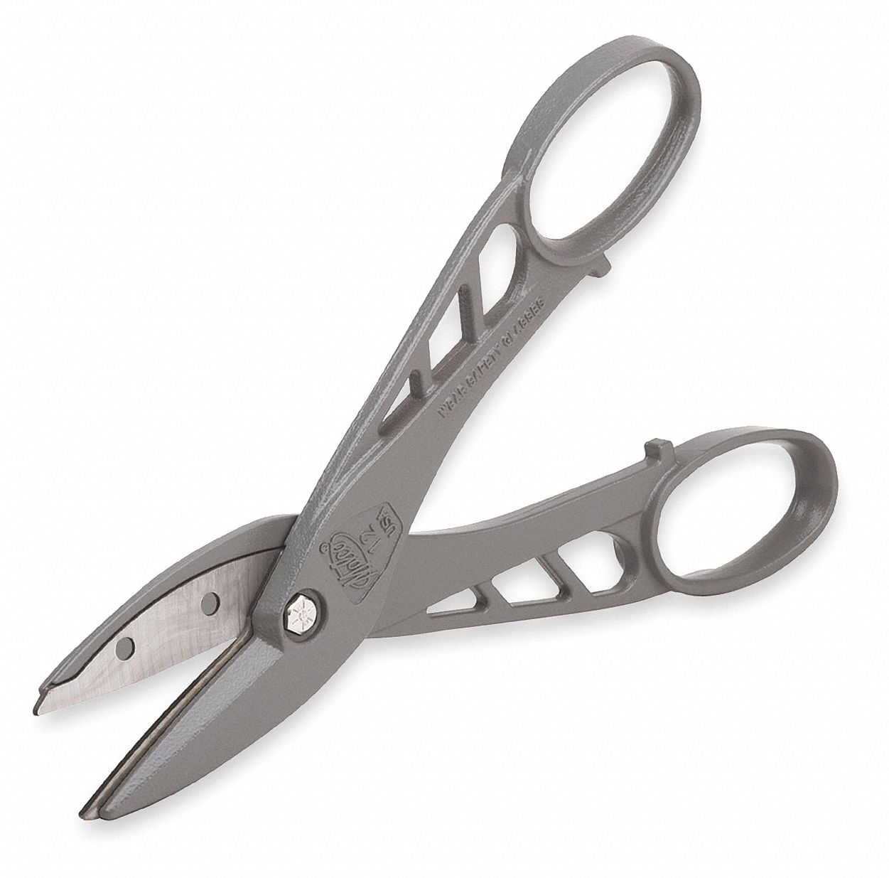 TINNERS SNIP, STRAIGHT, 12 IN OVERALL L, 12 IN CUTTING L, STEEL, PLASTIC, ALUMINUM