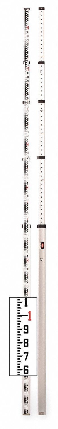 TELESCOPING LEVELING ROD,16 FT. L