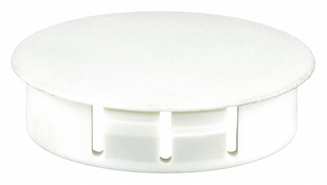 Hole Plug: Nylon, For 0.25 in Hole Dia, 0.31 in Head Dia, For 0.06 in Panel Thick