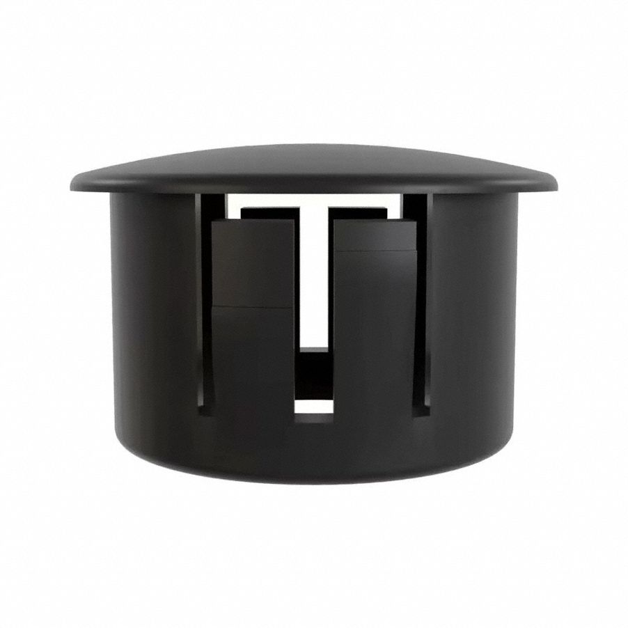 Hole Plug: Nylon, For 0.5 in Hole Dia, 0.58 in Head Dia, For 0.13 in Panel Thick