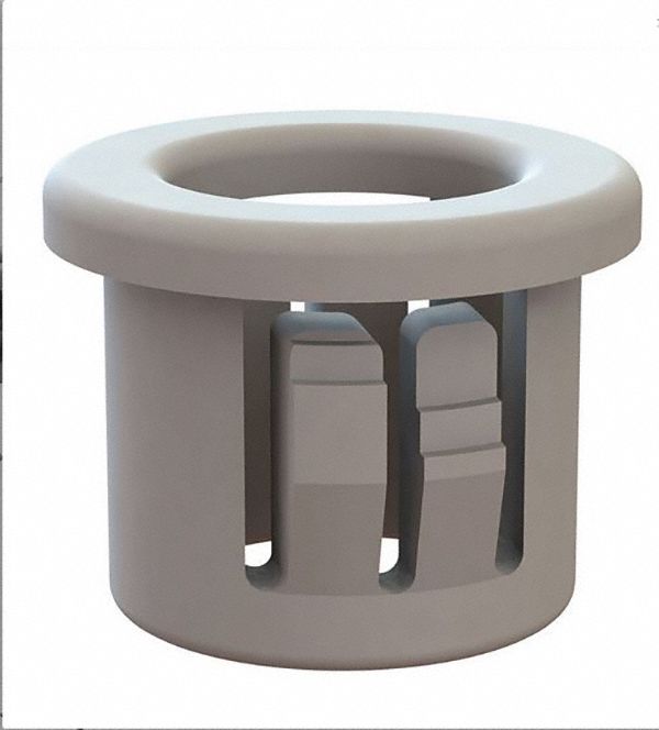 Insulating Bushing: 0.437 in Hole Dia, For 0.125 in Panel Thick, White, 25 PK