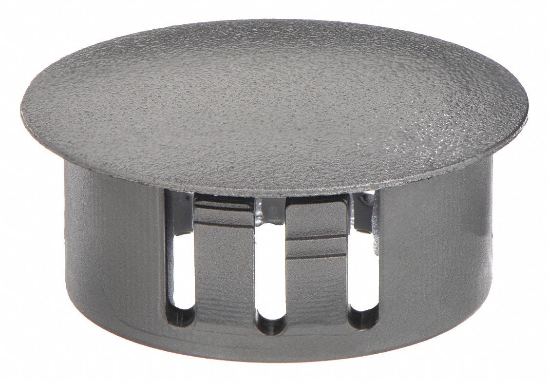 Hole Plug: Nylon, For 0.88 in Hole Dia, 0.13 in Head Dia, For 0.13 in Panel Thick