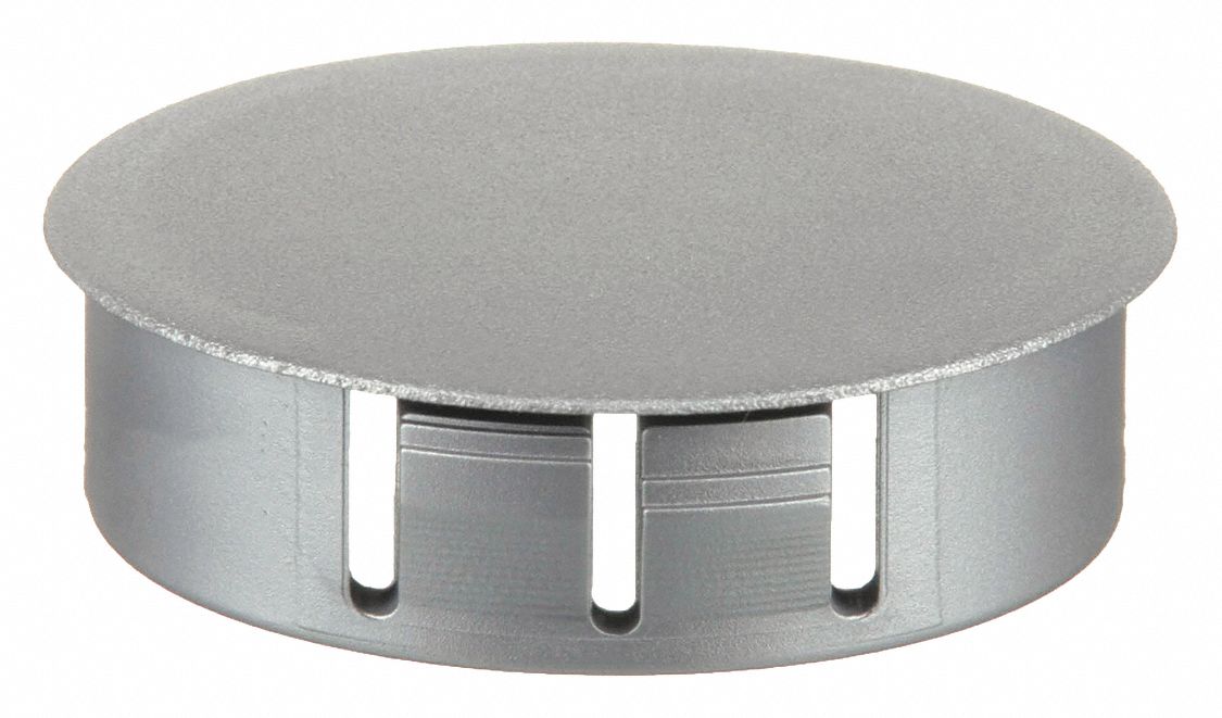 Hole Plug: Nylon, For 1.38 in Hole Dia, 0.13 in Head Dia, For 0.13 in Panel Thick