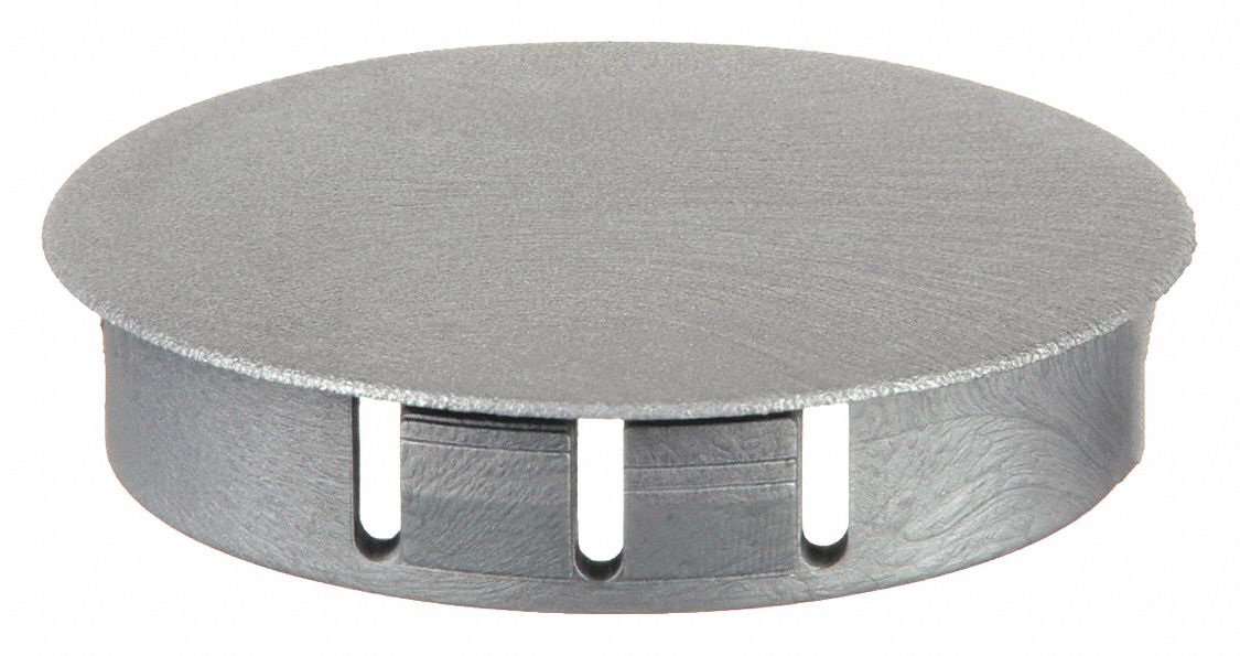 Hole Plug: Nylon, For 1.75 in Hole Dia, 0.13 in Head Dia, For 0.13 in Panel Thick
