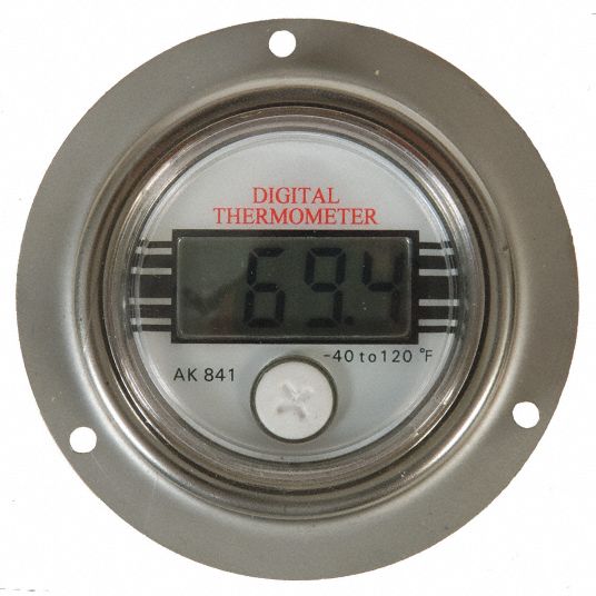 GRAINGER APPROVED NTC Thermistor Digital Panel Mount Thermometer, 40
