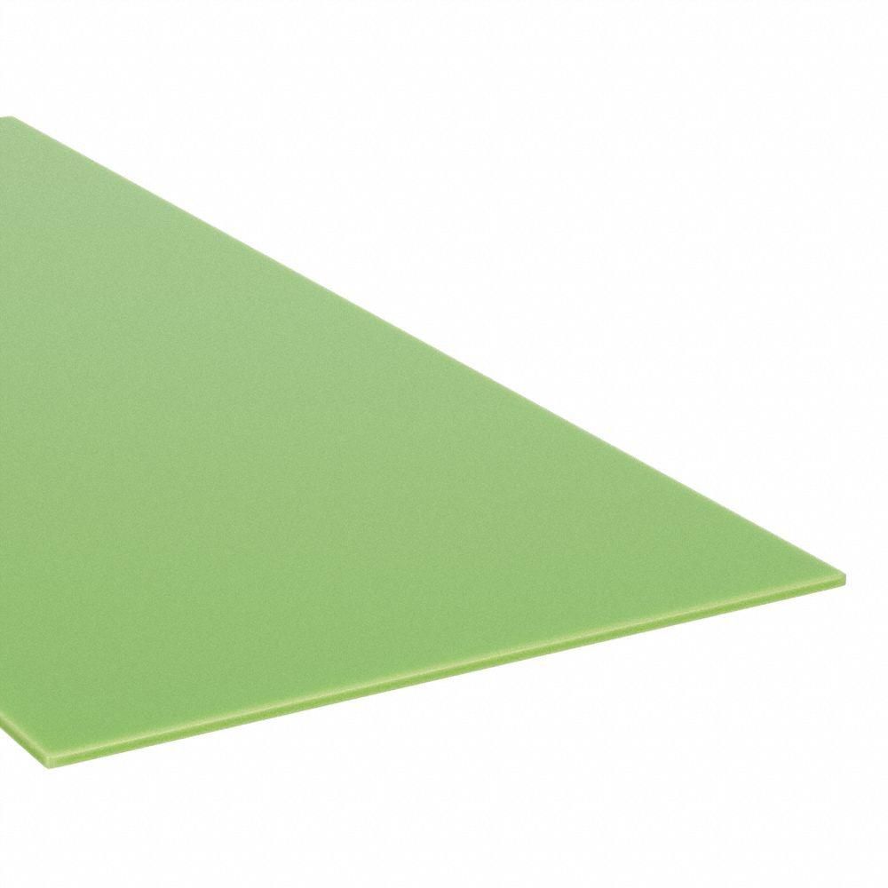 HDPE Sheet: 0.5 in Thick, 12 in x 24 in, Opaque, Green, 4, 000 psi Tensile Strength, 1.94 ft-lb/in
