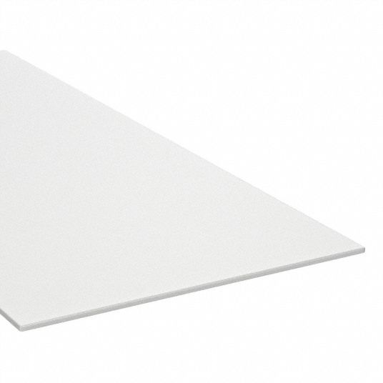 Plastic Sheet: 1 in Plastic Thick, White, Opaque, 9,500 psi Tensile  Strength, 1.0 ft-lb/in
