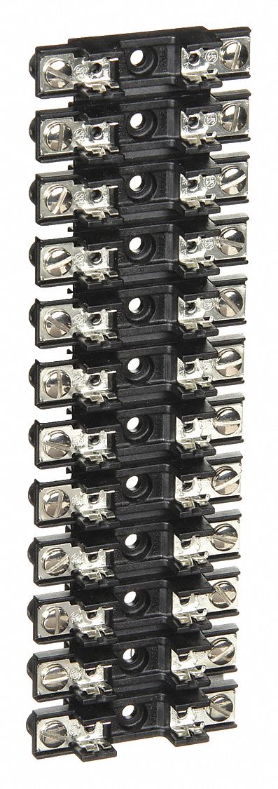 Fuse Block: Open Block Design, 12 Pole, Fits Glass and Ceramic, 300 V AC AC Volt Rating