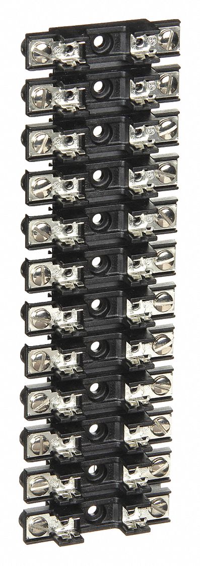 FUSE BLOCK, 12 POLES, 0 TO 30 A, 300V AC/DC, SCREW, BOLT-DOWN MOUNTING