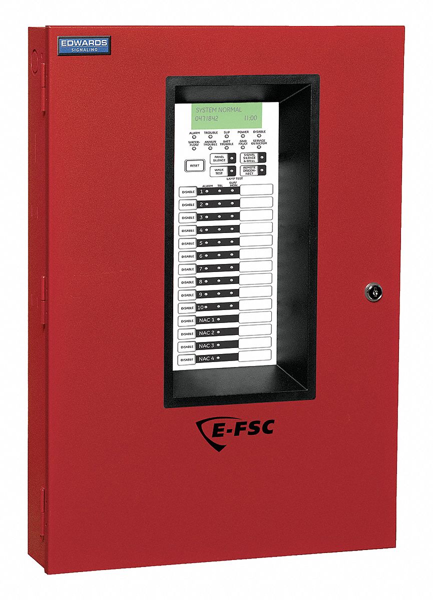 EDWARDS SIGNALING Alarm Control Panel,3 Zone,Red 1EXW9EFSC302R