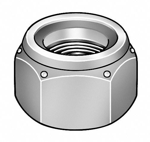 ASME B18.16.6 7/16-14 Nylon Insert Lock Nut Right Hand Plain Finish PK25-1 Each 18-8 Stainless Steel